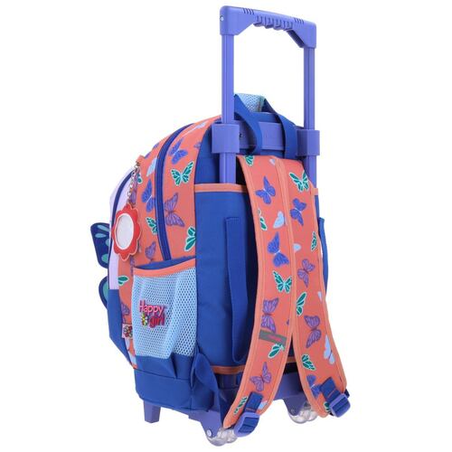 Mochila Escolar Rodante Chenson Azul Buter Happy Girl