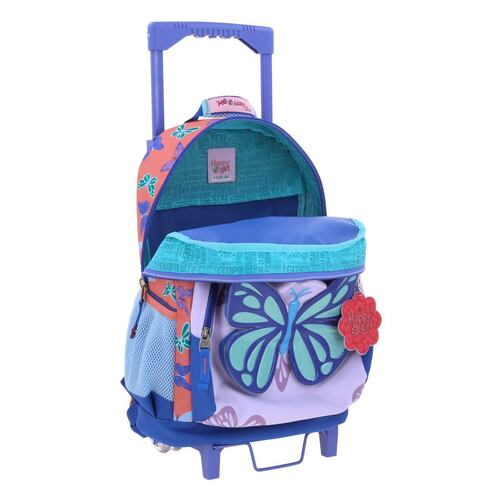 Mochila Escolar Rodante Chenson Azul Buter Happy Girl