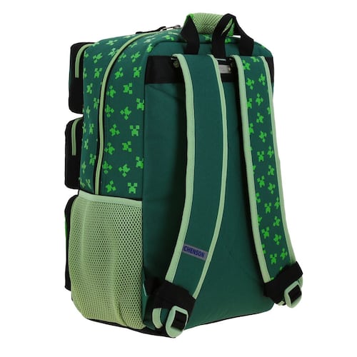 Mochila Escolar Grande Chenson Verde Const Minecraft