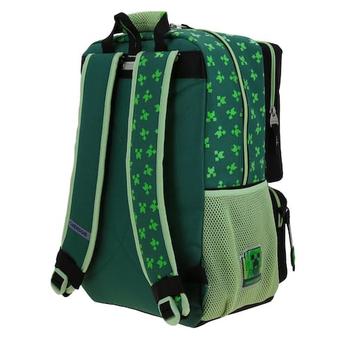Mochila Escolar Grande Chenson Verde Const Minecraft