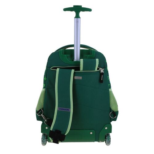 Mochila Escolar Rodante Chenson Verde Const Minecraft