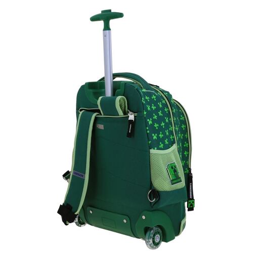 Mochila Escolar Rodante Chenson Verde Const Minecraft