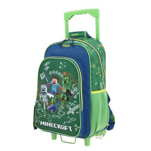 Mochila Escolar Rodante Chenson Verde Dudol Minecraft