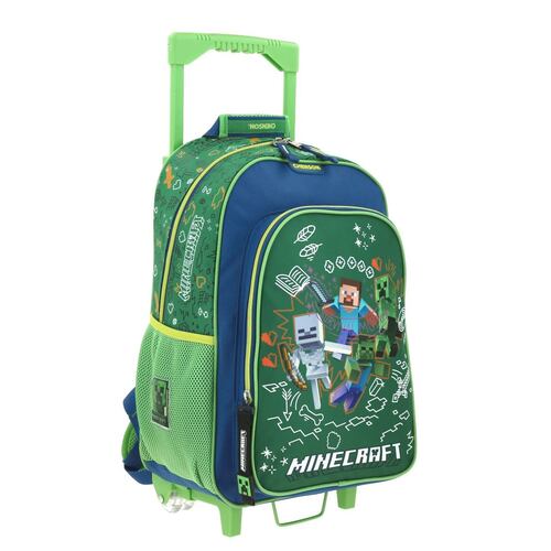 Mochila Escolar Rodante Chenson Verde Dudol Minecraft