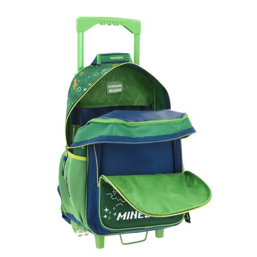Mochila Escolar Rodante Chenson Verde Dudol Minecraft