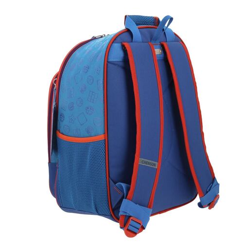 Mochila Escolar Rodante Chenson Grande Azul Flep Mario Bros