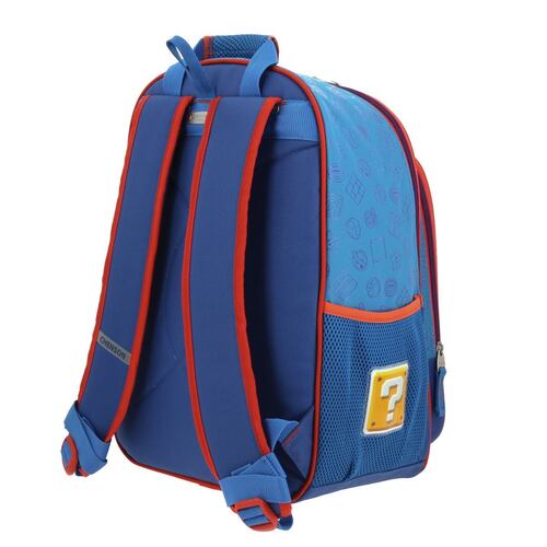 Mochila Escolar Rodante Chenson Grande Azul Flep Mario Bros