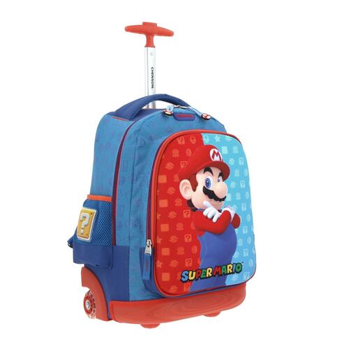 Mochila Escolar Grande Chenson Azul Dulp Mario Bros