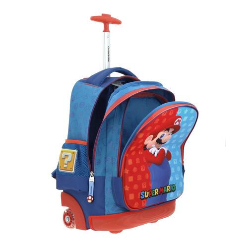 Mochila Escolar Grande Chenson Azul Dulp Mario Bros