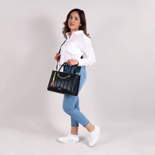 Bolso Satchel Barbie By Gorett Negro para Mujer