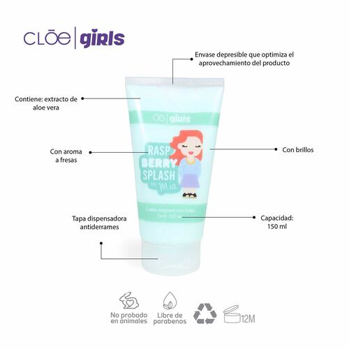 Crema Corporal Con Brillo Rasp Berry Cloe