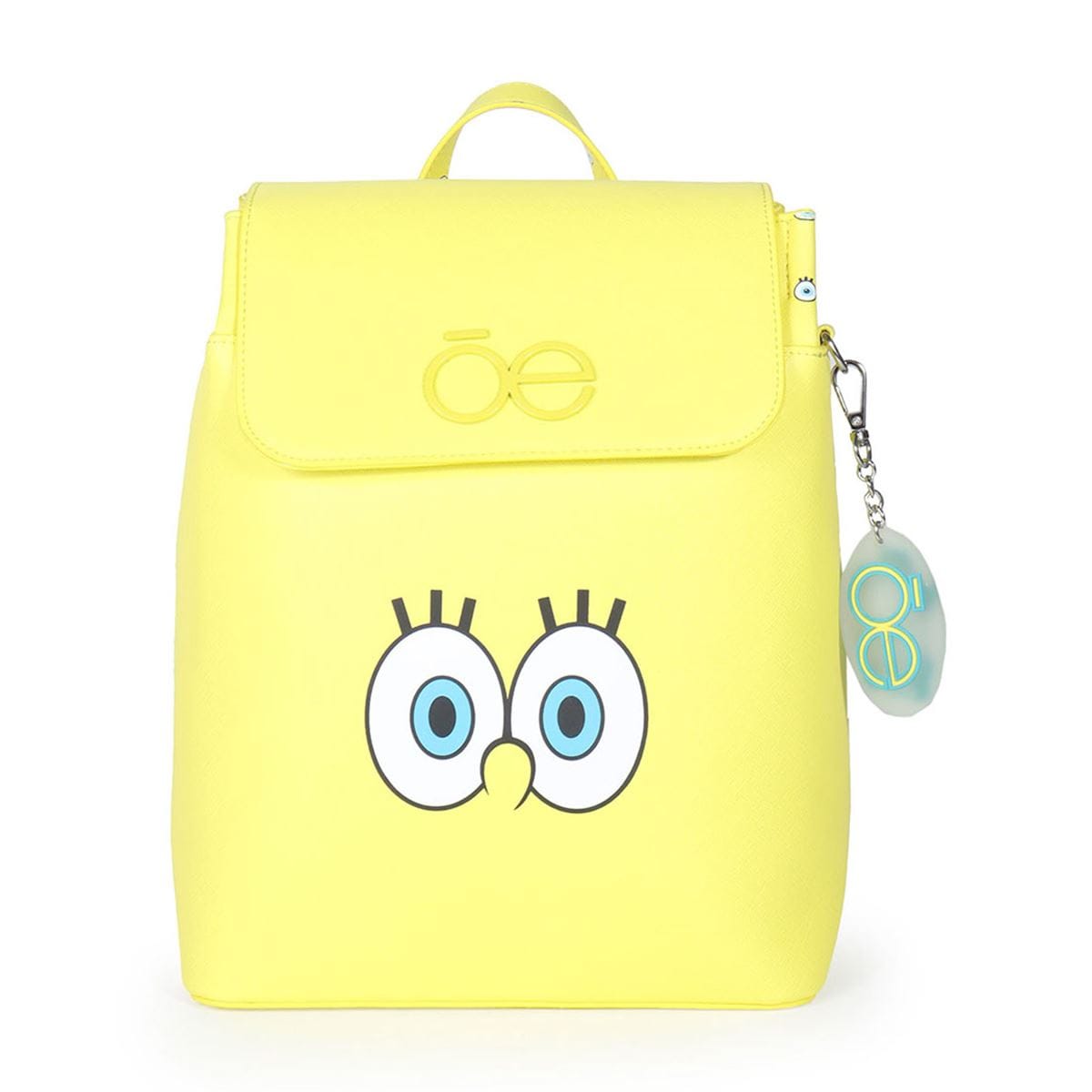 Cloe Backpack with Embossed Monogram Print in Yellow Color Black Monogram Leather Daily Commuter Bag (Luxury Line) main image 4