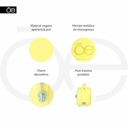 Bolso cloe backpack color amarillo modelo 4BLCP23106AMA