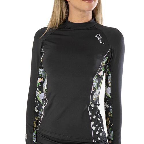 Playera Mujer Wet Manga Larga Lycra Negro Talla GDE