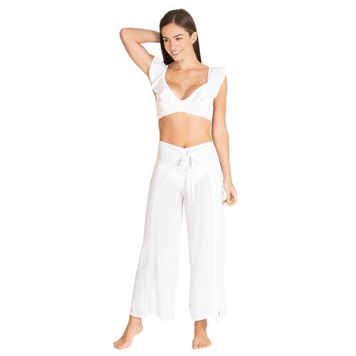 Pantalón/Pareo Mujer Rayón Blanco Unitalla