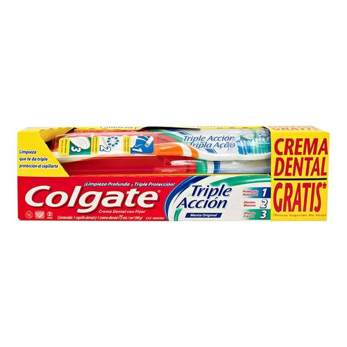 Cepillo Dental Colgate + Crema Denta Triple Acción