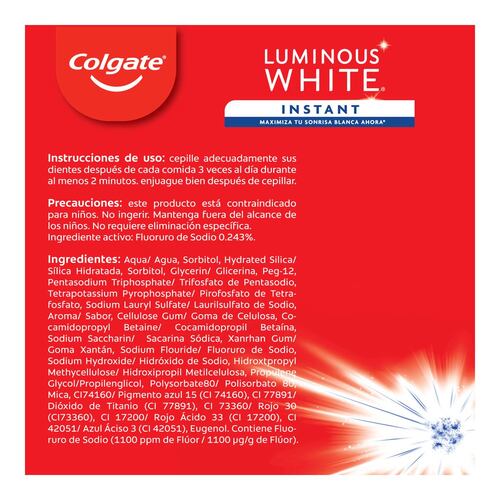 Colgate Luminous White Instant 100ml