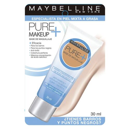 Base de Maquillaje Maybelline New York Pure + Claro Natural 30 ml