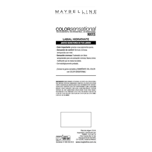 Labial Maybelline New York Color Sensational Divine Wine 4.2g