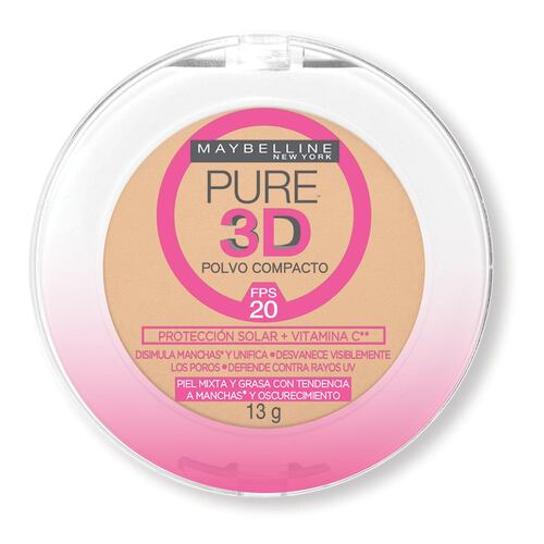 Maquillaje en Polvo Pure 3D Maybelline 120 Claro Marfil