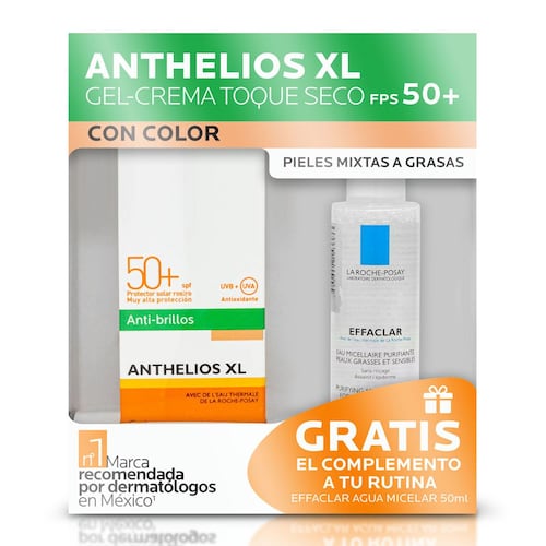 Pack Protector Solar Rostro Anthelios Toque Seco Color FPS 50+