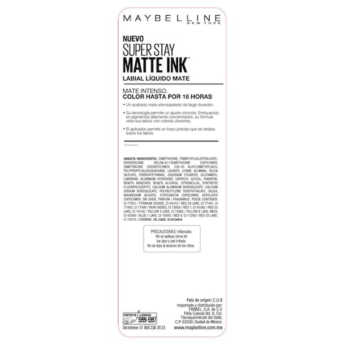 Labial Líquido Matte, Super Stay Matte Ink Spiced Edition Exhilarator, Maybelline NY