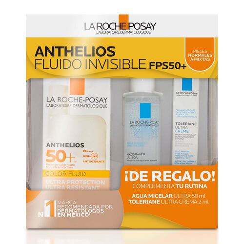 Pack Protector Solar LRP Rostro Anthelios Fluido Invisible Con Color Fps 50+