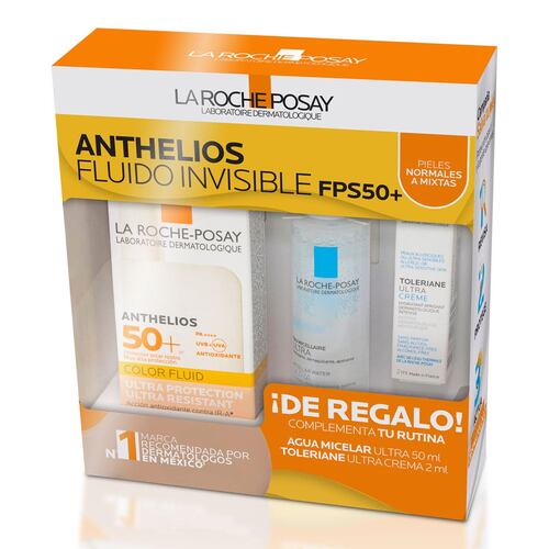 Pack Protector Solar LRP Rostro Anthelios Fluido Invisible Con Color Fps 50+
