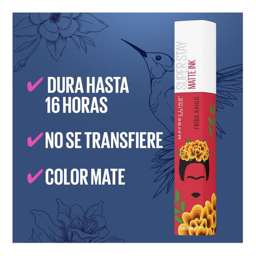 Labial Líquido Maybelline New York Super Stay x Frida Kahlo Ruler 5ml