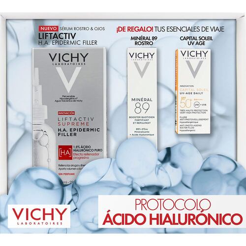 Protocolo Ácido Hialurónico: Liftactiv filler + mini M89 10ml + mini Uv Age 3ml