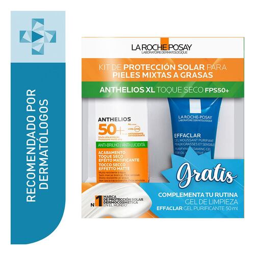 Kit protector solar para piel grasa Anthelios con limpieza