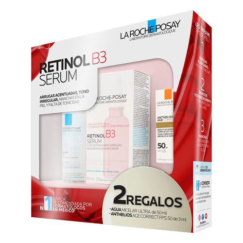 La Roche Posay Kit de serum facial con Retinol Puro para arrugas profundas y manchas causadas por la exposición al sol