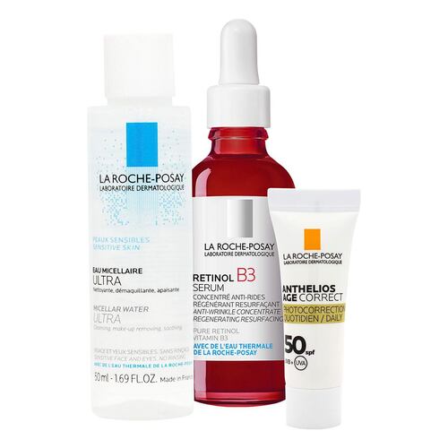 La Roche Posay Kit de serum facial con Retinol Puro para arrugas profundas y manchas causadas por la exposición al sol