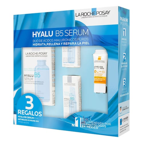 Pack La Roche Posay Hyalu B5 Sérum 30ml + Anthelios UVMune 3ml + Hyalu B5 ampolletas (2x1ml)