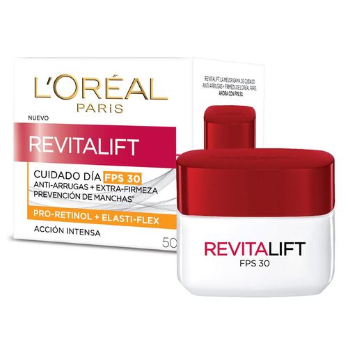 Crema Hidratante Antiarrugas Con Fps 30 Revitalift L'Oréal Paris, 50ml