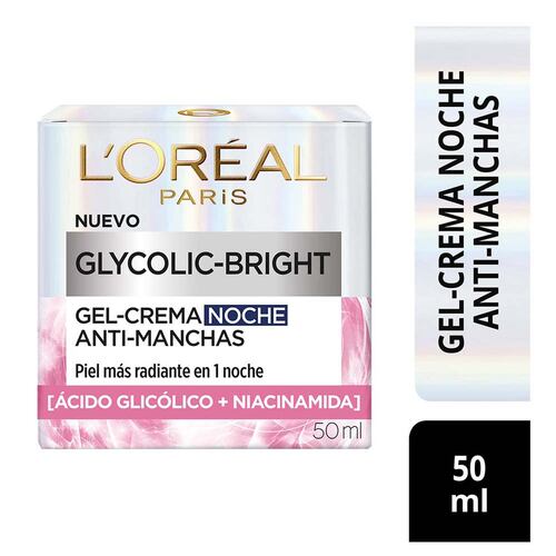 Gel-Crema de Noche Glycolic Bright 50ml L'oreal