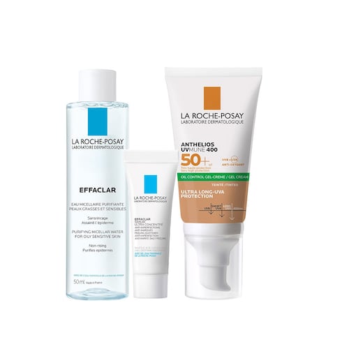 Kit La Roche Posay Protector Solar Piel Mixta a Grasa Anthelios UV Mune 400 FPS 50+ Oil Control-Gel Crema con Color