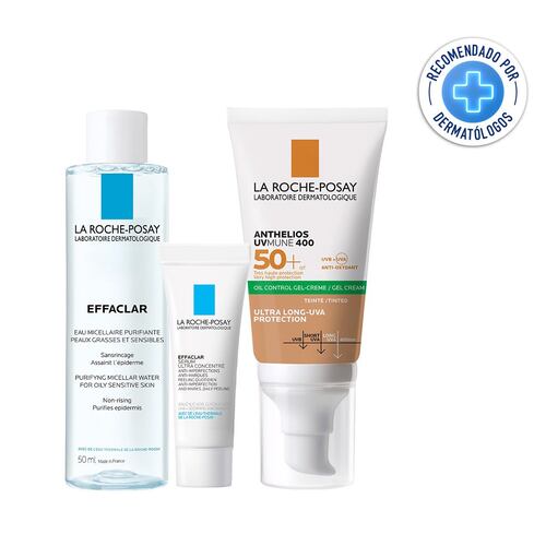 Kit La Roche Posay Protector Solar Piel Mixta a Grasa Anthelios UV Mune 400 FPS 50+ Oil Control-Gel Crema con Color