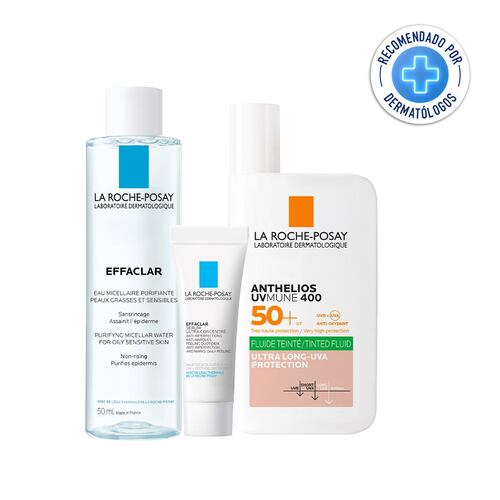 Kit La Roche Posay Protector Solar Piel Mixta a Grasa Anthelios UV Mune 400 FPS 50+ Oil Control-Fluido con Color
