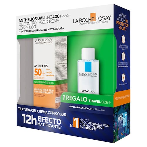 Kit La Roche Posay Protector Solar Piel Mixta a Grasa Color Textura Gel Crema