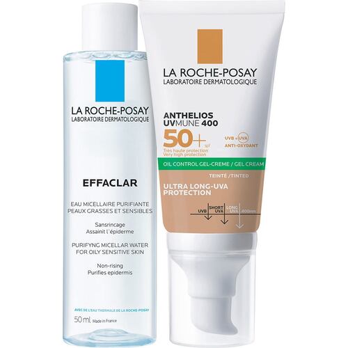 Kit La Roche Posay Protector Solar Piel Mixta a Grasa Color Textura Gel Crema