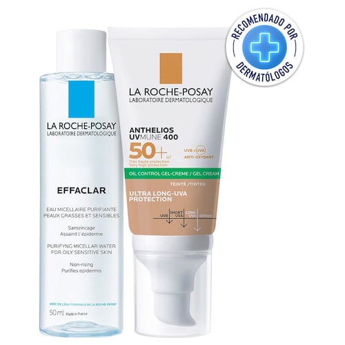 Kit La Roche Posay Protector Solar Piel Mixta a Grasa Color Textura Gel Crema