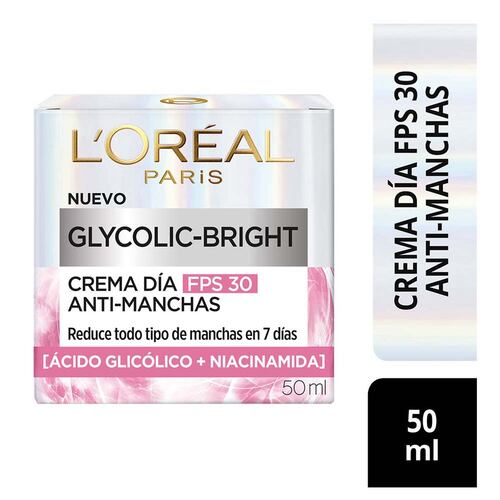 Crema Día Glycolic Bright FPS30 L'oreal