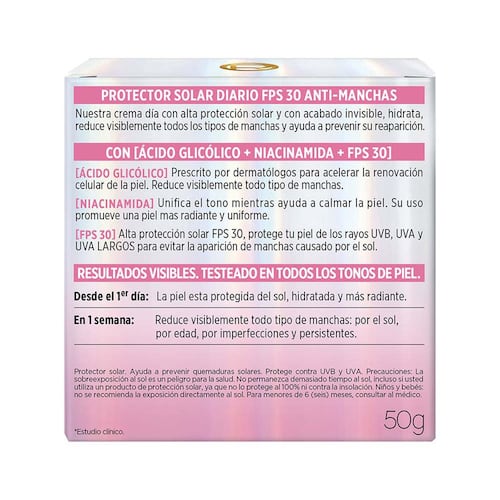 Crema Día Glycolic Bright FPS30 L'oreal