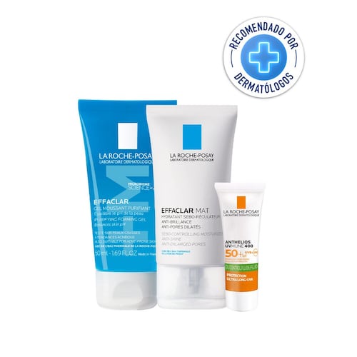 Kit Effaclar MAT + Effaclar Gel + Anthelios UV Mune Fluido con color