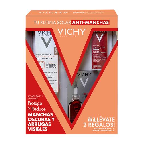 Vichy Capital Soleil UV Age Daily con Color FPS 50 + Liftactiv Specialist B3 Sérum + Liftactiv Vitamina C Sérum