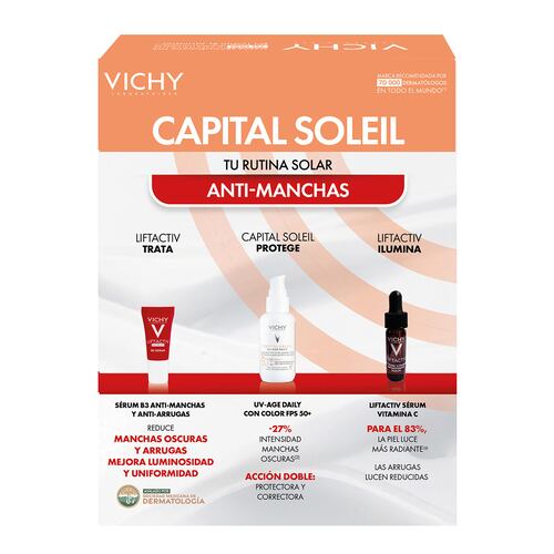 Vichy Capital Soleil UV Age Daily con Color FPS 50 + Liftactiv Specialist B3 Sérum + Liftactiv Vitamina C Sérum