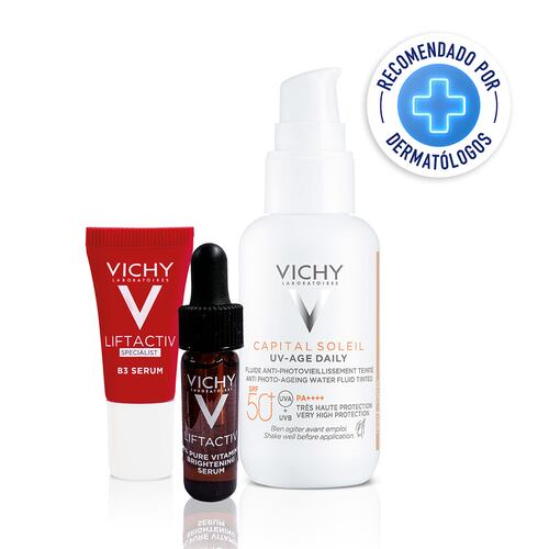 Vichy Capital Soleil UV Age Daily con Color FPS 50 + Liftactiv Specialist B3 Sérum + Liftactiv Vitamina C Sérum