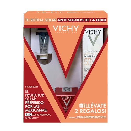 Vichy Capital Soleil UV-Age Daily FPS 50 + Liftactiv Collagen Specialist Crema de Día + Mineral 89 Booster