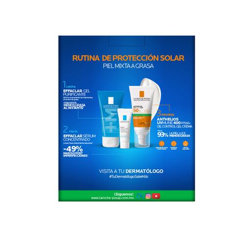 Kit La Roche Posay Rutina de Protección Solar con Textura Gel Crema para Piel Mixta a Grasa